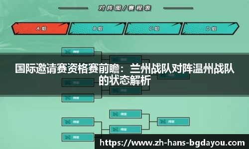 国际邀请赛资格赛前瞻：兰州战队对阵温州战队的状态解析